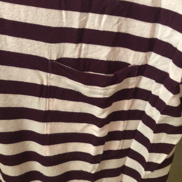 Maroon/blush pink striped Theory top - Picture 4 of 4